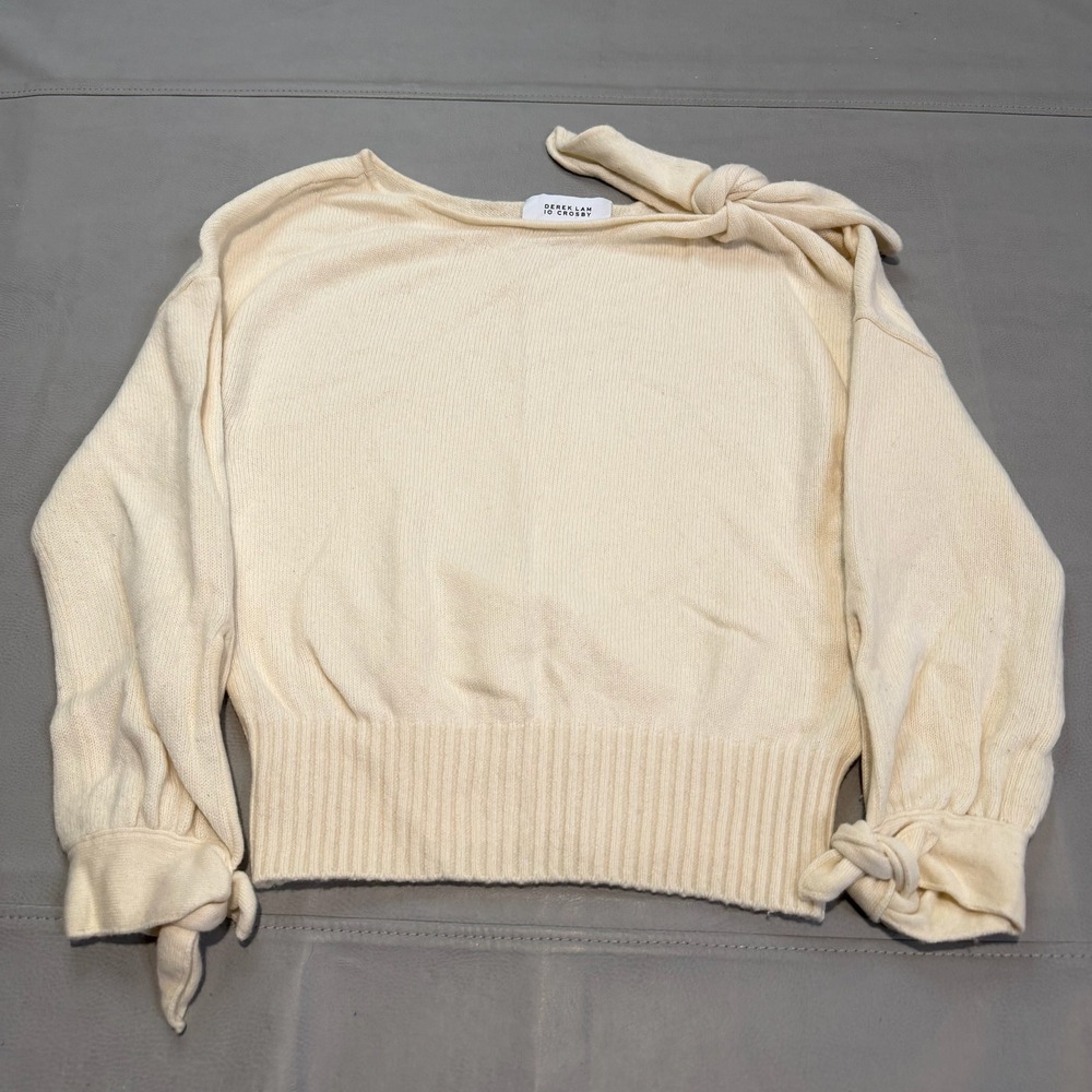 Derek Lam 10 Crosby Wool/Cashmere Sweater Old Money Quiet Luxury Tie Up-S-5772